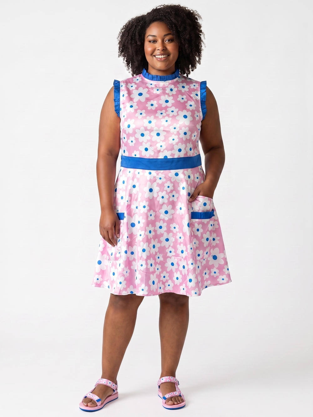 Smak Parlour Pink Floral Retro Dress | Size 1X
